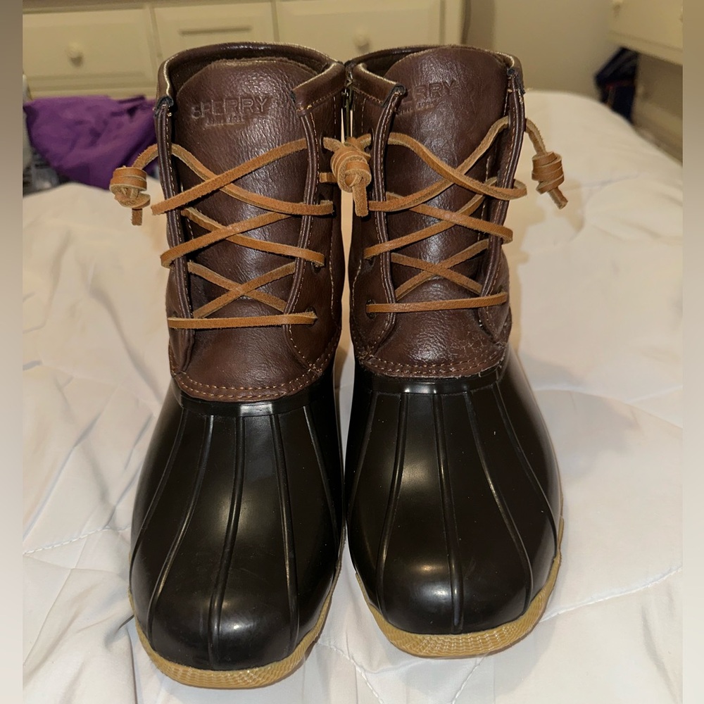 Sperry Brown and Black Duck Boots